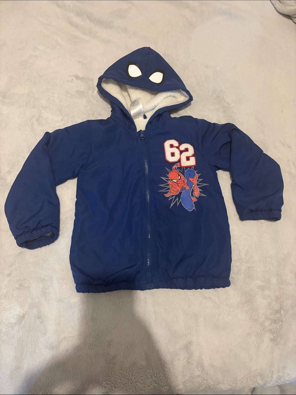 Marvel Blue Kids' Spider-Man Hooded Puffer Jacket